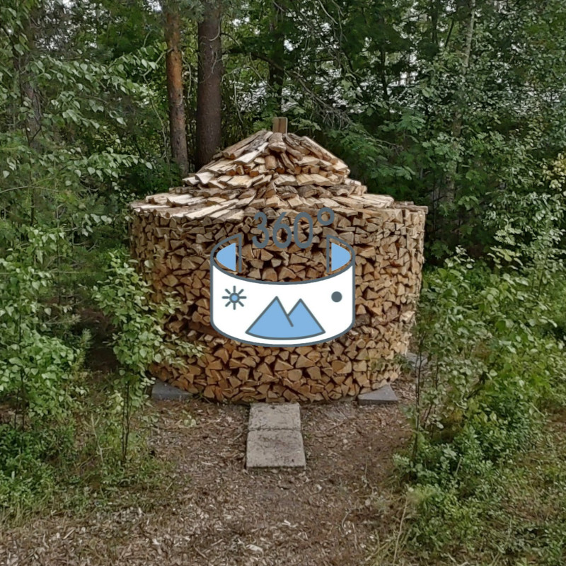 Norwegian wood stack, completed - wide view